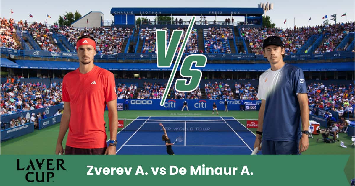 Alexander Zverev affronta Alex de Minaur nella Laver Cup 2025: una sfida di potenza contro velocità sul cemento indoor.
