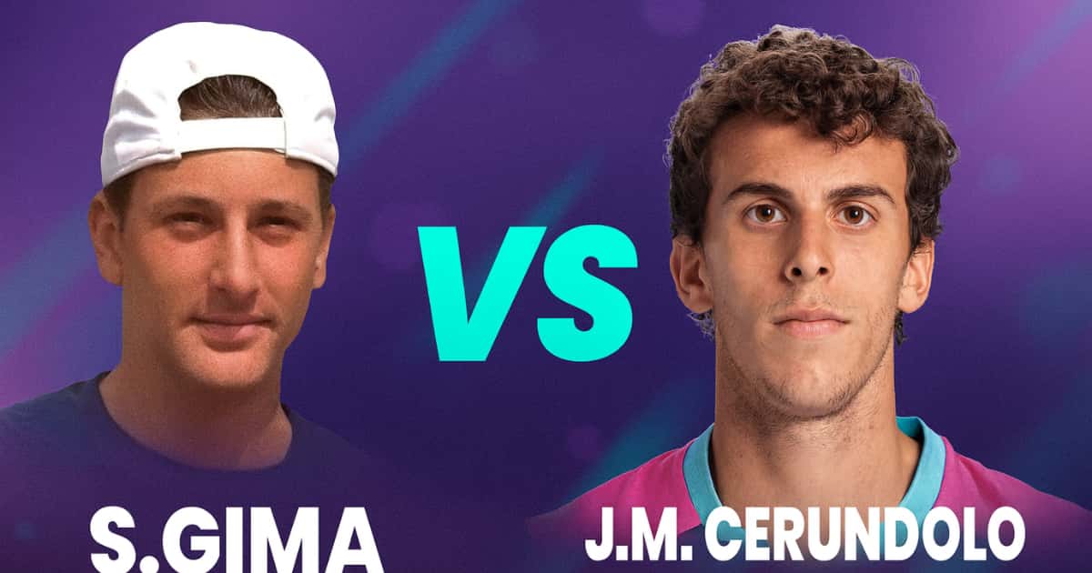 S. Gima contro J.M. Cerundolo in un elegante confronto del Challenger di Costa do Sauipe 2025.