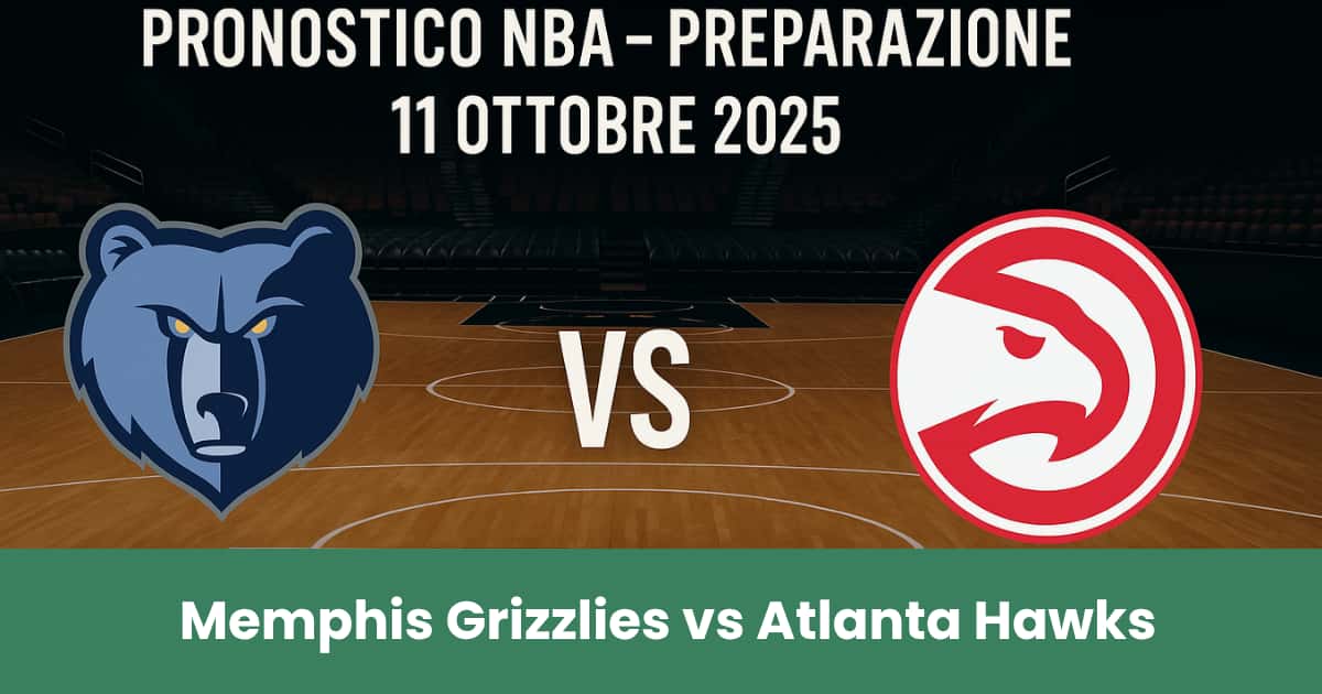 Partita NBA di preparazione tra Memphis Grizzlies e Atlanta Hawks sul campo da basket.