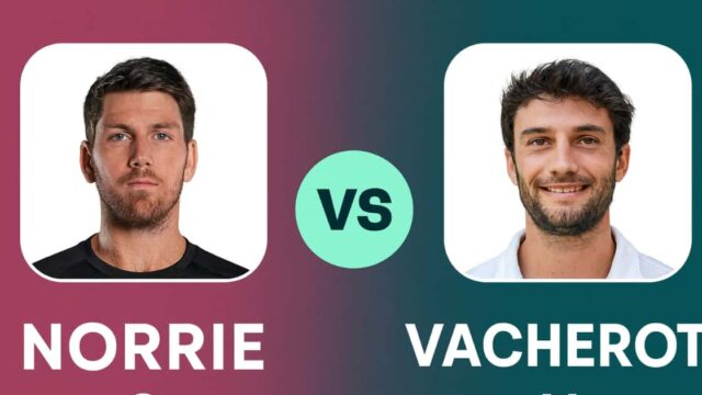 Miniatura elegante del match Norrie C. vs Vacherot V. all’ATP Parigi 2025 con sfondo sfumato moderno e stile sportivo professionale.