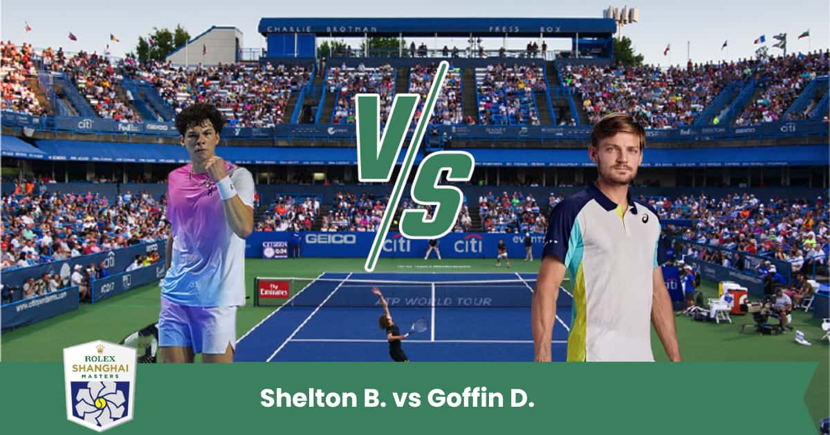 Shelton sfida Goffin a Shanghai: il giovane americano parte favorito sul cemento cinese grazie alla sua potenza, mentre il belga cercherà di resistere con esperienza e tecnica.